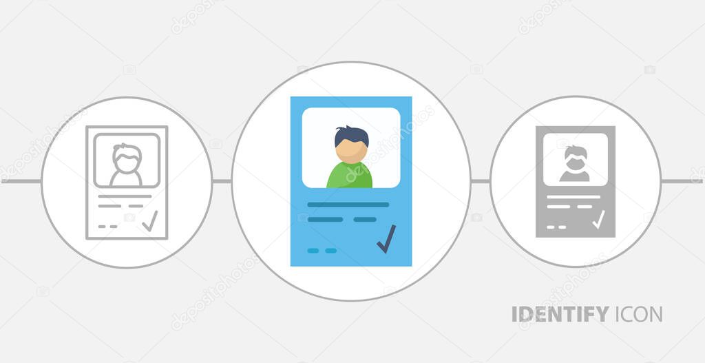 Identity card flat icon, IDENTIFY ICON