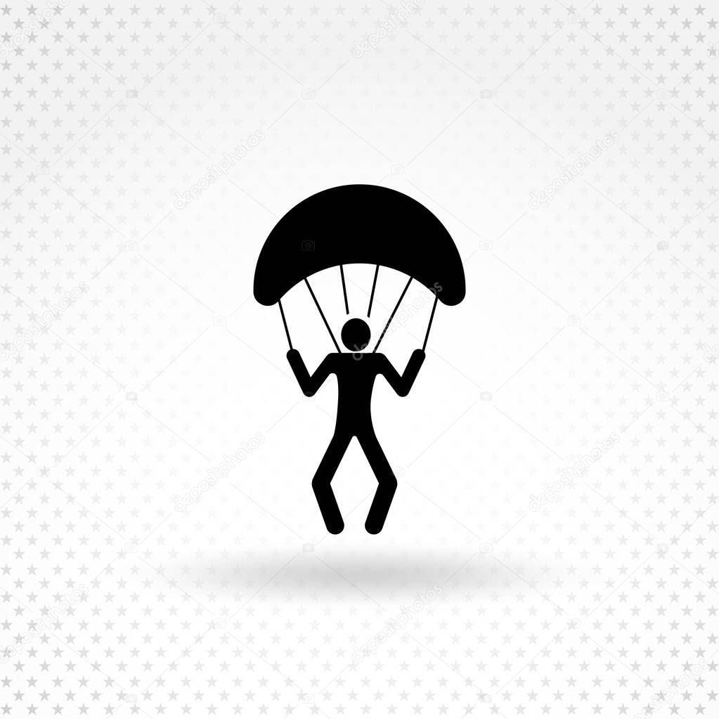 Parachutist pictogram icon. minimalistic isolated icon.