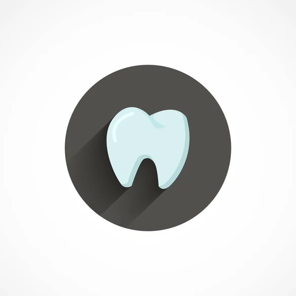 Ícone Liso Colorido Dente Com Sombra Sinal Odontologia —  Vetores de Stock