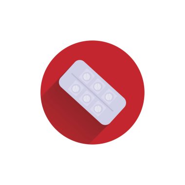 Tıbbi hap ikonu. Gölgeli renkli tabletler.