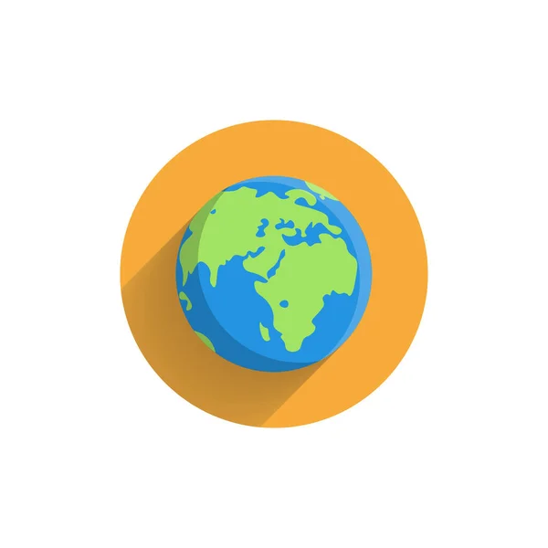 Globe Terrestre Icône Plate Colorée Avec Ombre Icône Terre — Image vectorielle