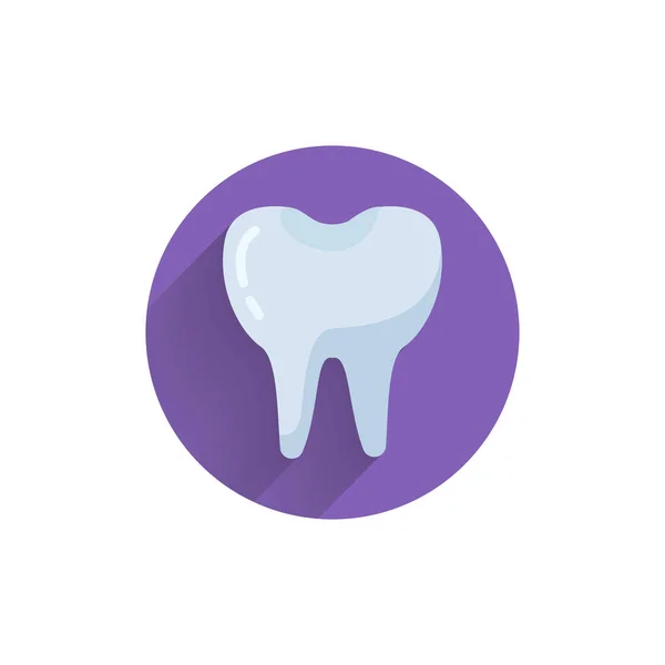 Zębowa Kolorowa Płaska Ikona Cieniem Znak Dentystyczny — Wektor stockowy
