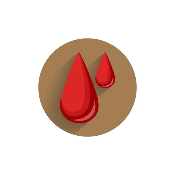 Sangre Roja Cae Icono Plano Colorido Con Sombra Icono Médico — Vector de stock