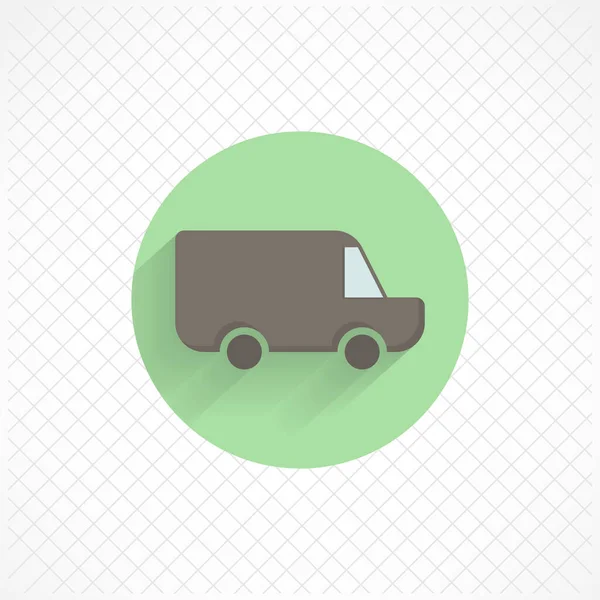 Van Icono Plano Colorido Con Sombra Icono Plano Transporte — Vector de stock