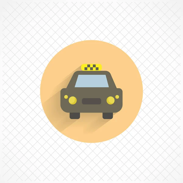 Taxi Bil Färgglada Platt Ikon Med Skugga Transport Platt Ikon — Stock vektor