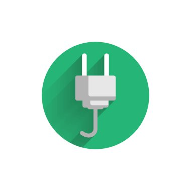 Gölgeli elektrik prizi renkli düz simge. Düz simgeyi doldur