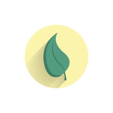 Yaprak renginde, gölgeli düz bir ikon. ağaç yaprağı düz simgesi