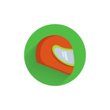 Yarış miğferi, gölgeli renkli düz simge. spor başlığı düz simgesi