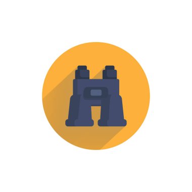 Dürbün renkli, gölgeli düz simge. dürbünler düz simge