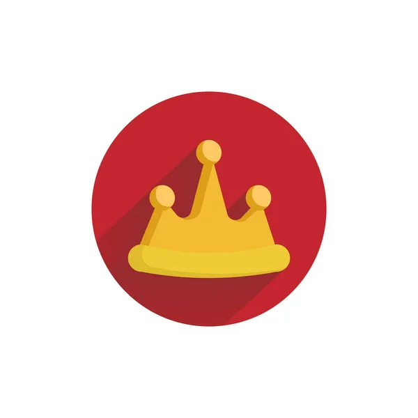 Корона Барвиста Плоска Іконка Довгою Тінь Король Корона Плоский Значок — стоковий вектор