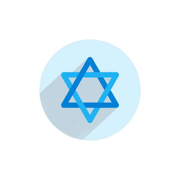 David Estrella Icono Plano Colorido Con Sombra Larga Israel Icono — Vector de stock