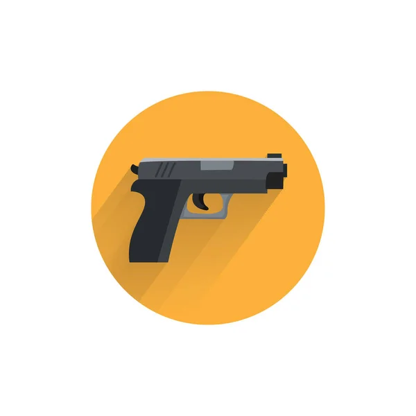 Pistol Colorful Flat Icon Long Shadow Pistol Flat Icon — Stock Vector