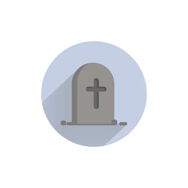 Ікона Могили Смерть Барвиста Плоска Ікона Довгою Тінь Піктограма Плоскої — стоковий вектор