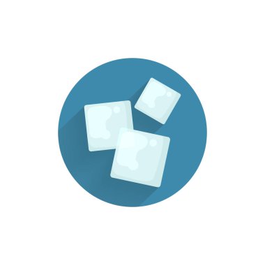 Uzun gölgeli buz küpleri renkli düz simge. buz düz simgesi