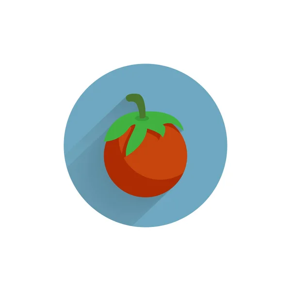 番茄色彩斑斓的扁平图标 有长长的阴影 番茄扁平图标 — 图库矢量图片