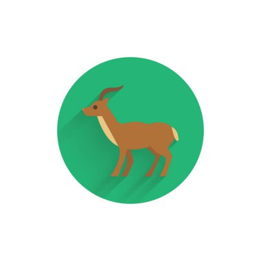 Uzun gölgeli renkli antilop simgesi. Antilop yassı simgesi