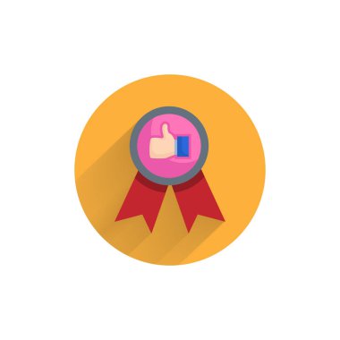 Uzun gölgeli en iyi renkli düz simge. ödül düz simgesi