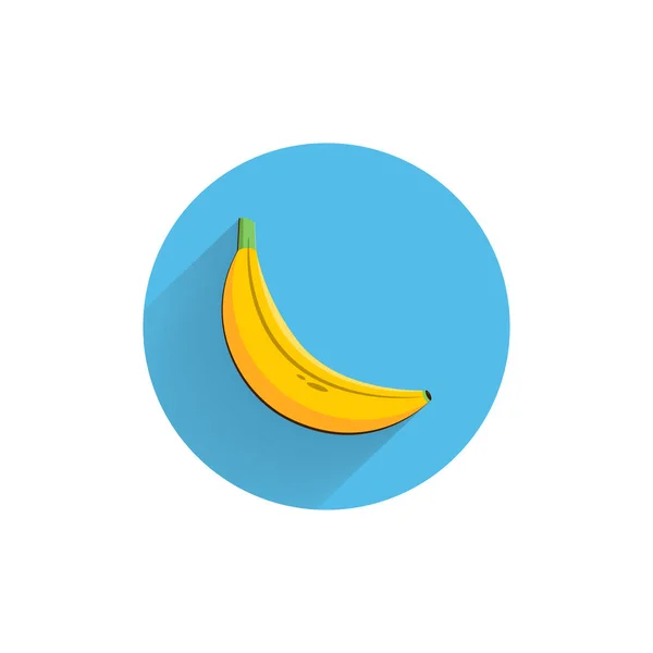 Banana Colorful Flat Icon Long Shadow Banana Flat Icon — Stock Vector