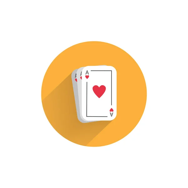 Spielkarten Buntes Flaches Symbol Mit Langem Schatten Spielkarten Ikone — Stockvektor