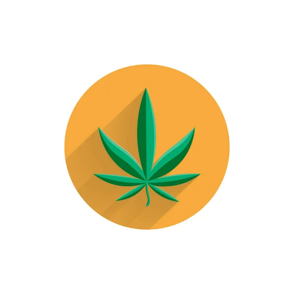 Cannabis Icon Marijuana Leaf Colorful Flat Icon Long Shadow Cannabis — Stock Vector