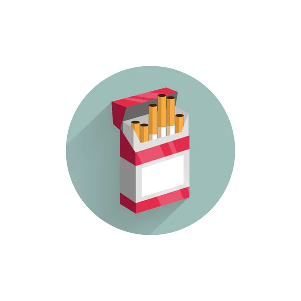 Cigarety Balí Barevné Ploché Ikony Dlouhým Stínem Plochá Ikona Cigaret — Stockový vektor