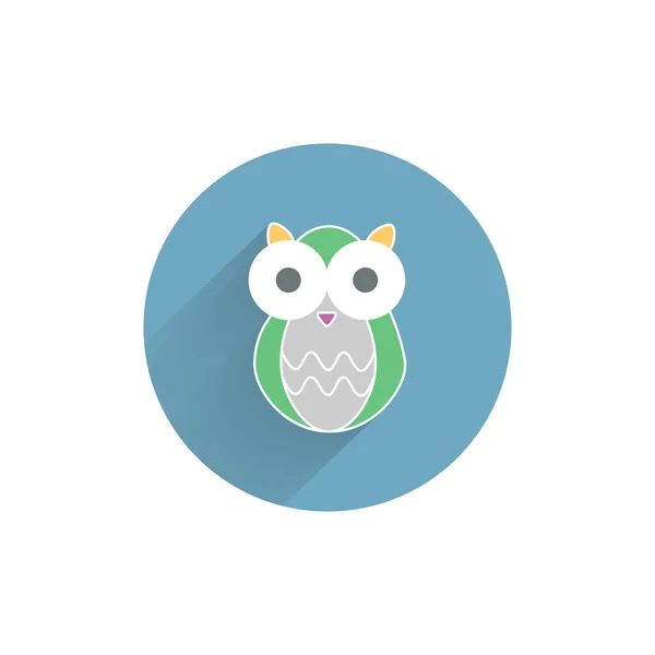 Owl Colorful Flat Icon Long Shadow Owl Bird Flat Icon — Stock Vector
