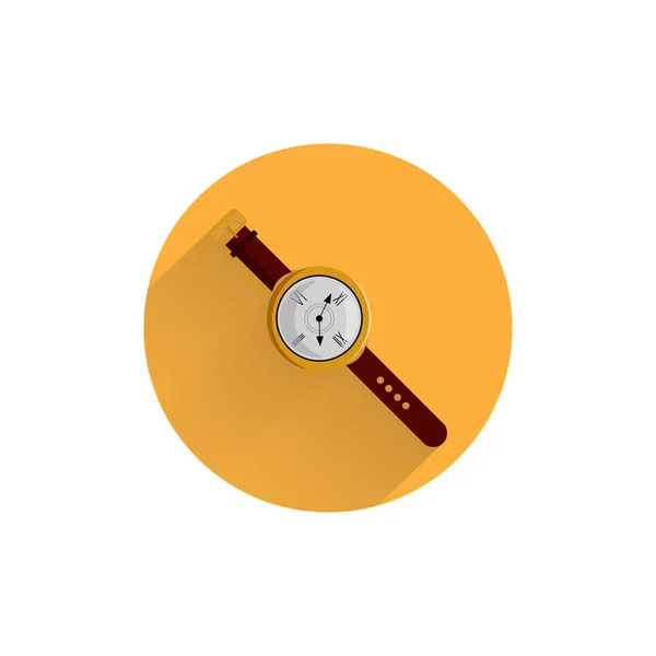Χέρι Ρολόι Πολύχρωμο Επίπεδη Εικονίδιο Μεγάλη Σκιά Ρολόι Εικονίδιο Επίπεδο — Διανυσματικό Αρχείο