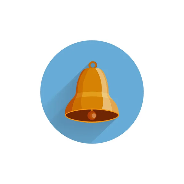 Ícone Plano Colorido Bell Com Sombra Longa Ícone Plano Bell —  Vetores de Stock