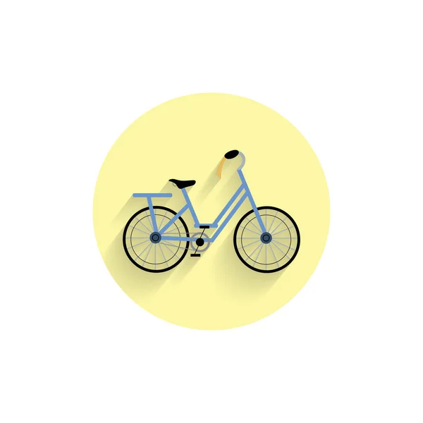 自行车彩色扁平图标 阴影长 单车平面图标 — 图库矢量图片