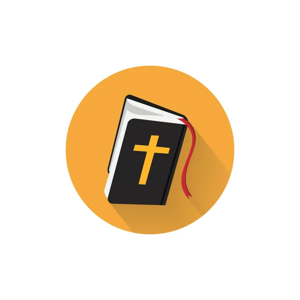 Heliga Bibeln Färgglada Platt Ikon Med Lång Skugga Heliga Bibeln — Stock vektor