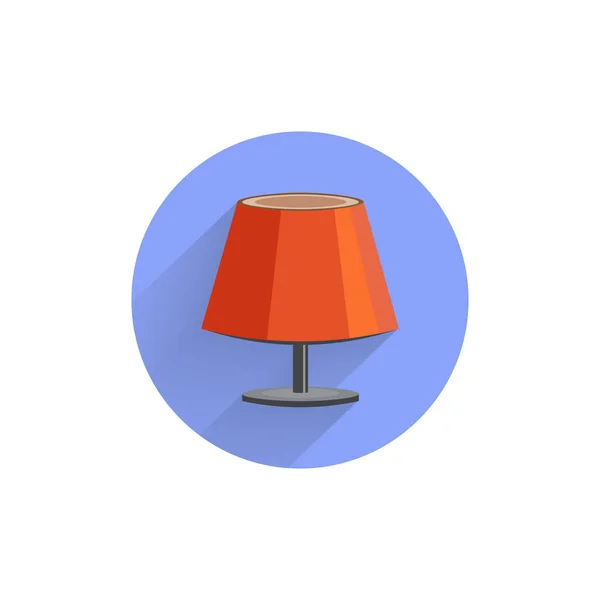 Lampe Table Icône Plate Colorée Avec Une Ombre Longue Lampe — Image vectorielle