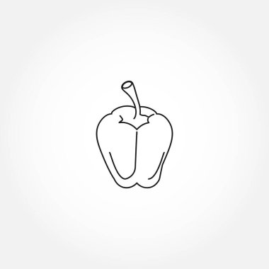 Dolmalık biber çizgisi ikonu. dolma biber izole satır simgesi