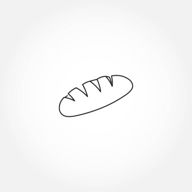 Ekmek kuyruğu simgesi. ekmek izole çizgi simgesi