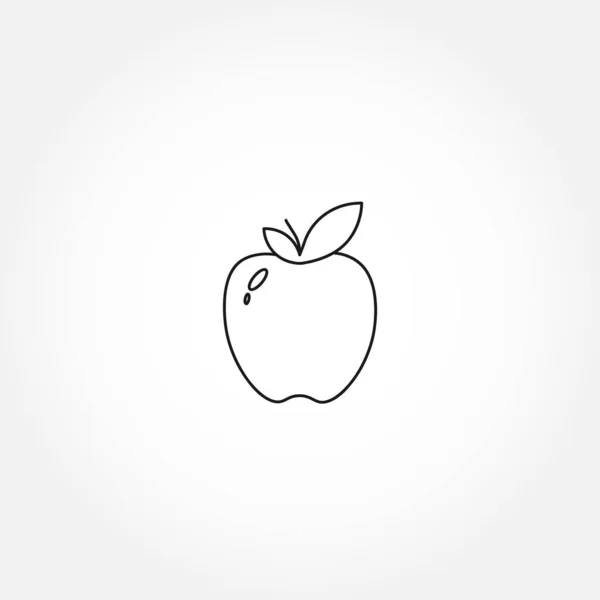 Значок Лінії Яблука Яблуко Ізольована Лінія Значок — стоковий вектор