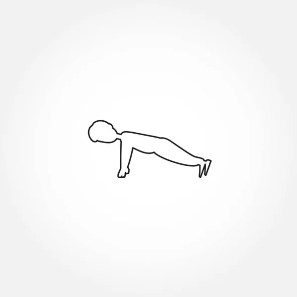Нажмите Плоскую Иллюстрацию Бодибилдинг Упражнения Грудь Икона Тренировочной Линии Иконка — стоковый вектор