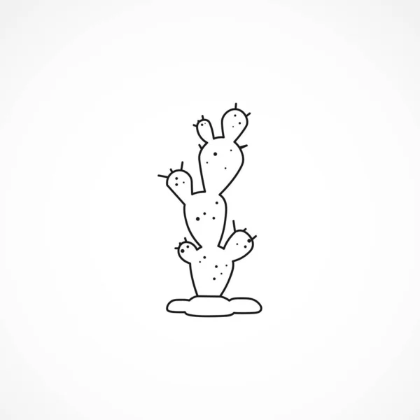 Icono Línea Cactus Cactus Aislado Icono Línea — Vector de stock