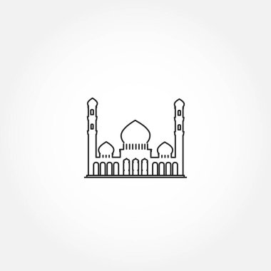 Cami İslami hat ikonu. İslami cami izole çizgi simgesi