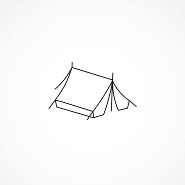 Çadır ikonu. Kamp çadırı ikonu. çadır izole satır simgesi