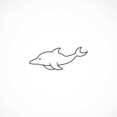 Yunus çizgisi simgesi. Yunus izole çizgi simgesi