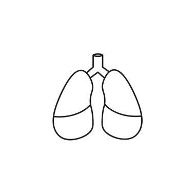 Akciğer çizgisi simgesi. ciğerler izole çizgi simgesi