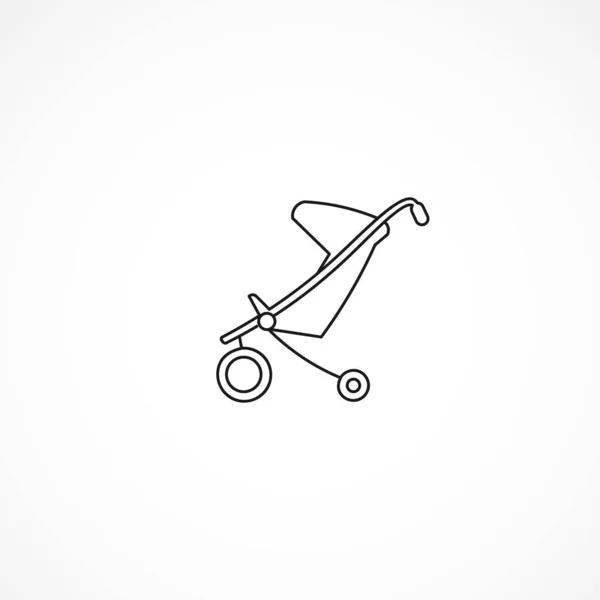 赤ちゃんの馬車のアイコン 赤ちゃん馬車孤立線アイコン — ストックベクタ