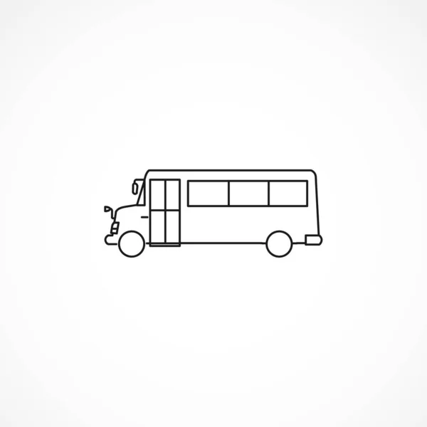 Icono Línea Autobús Autobús Escolar Aislado Icono Línea — Vector de stock