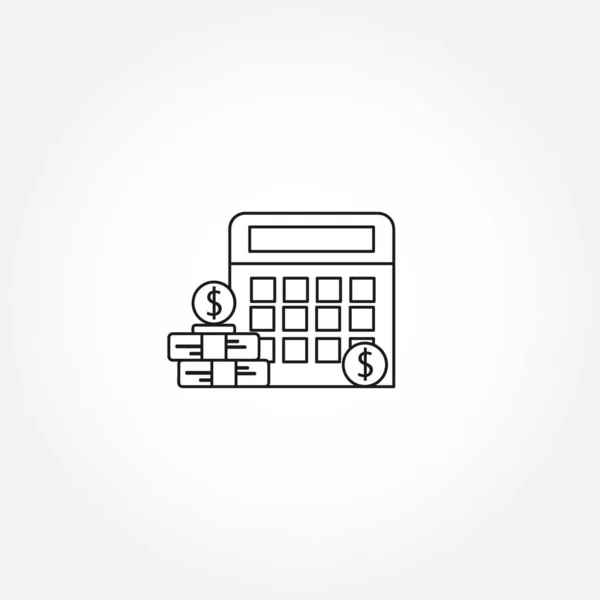 Calculator Lijn Pictogram Accounting Geïsoleerde Lijn Pictogram Boekhoudkundig Icoon — Stockvector
