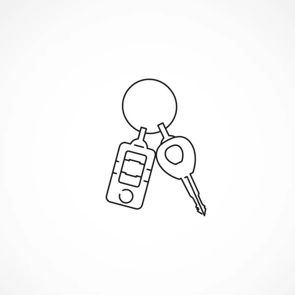 Autoschlüssel Zeilensymbol Schlüsselsymbol Für Isolierte Linie — Stockvektor