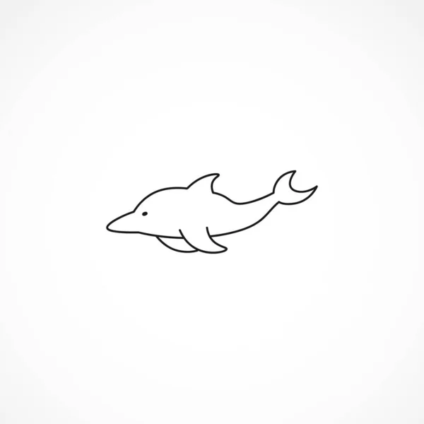 Icono Línea Delfines Icono Línea Aislada Delfín — Vector de stock