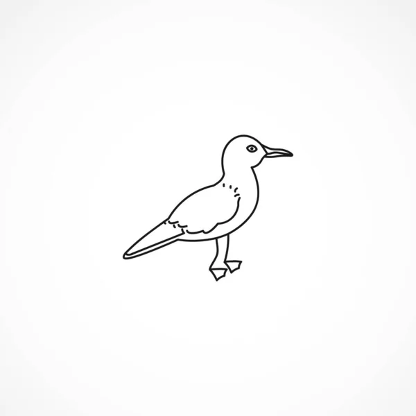 Icono Línea Gaviota Icono Línea Aislada Gaviota — Vector de stock