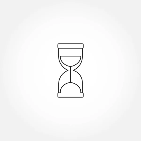 Icono Línea Reloj Arena Vidrio Arena Aislado Icono Línea — Vector de stock