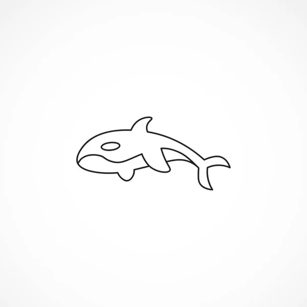 Späckhuggare Späckhuggare Orca Isolerad Linje Ikon — Stock vektor