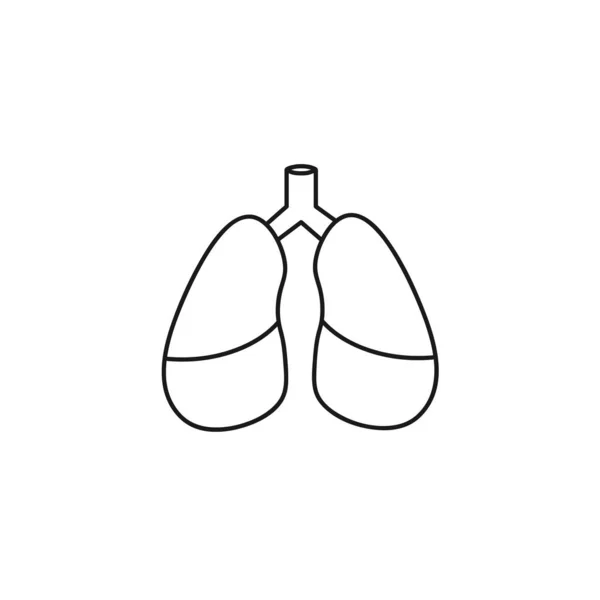 Lungen Lungen Symbol Lungen Isolierte Linie Symbol — Stockvektor