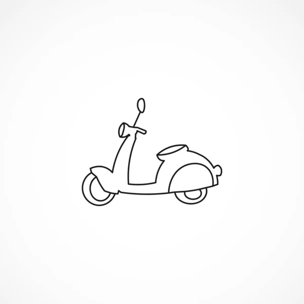 Icône Ligne Moto Scooter Ligne Isolée Icône — Image vectorielle